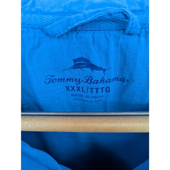 EUC 100% Cotton Tommy Bahama 1/4 Zip Blue Pullover Men's Size XXL - Picture 5 of 6